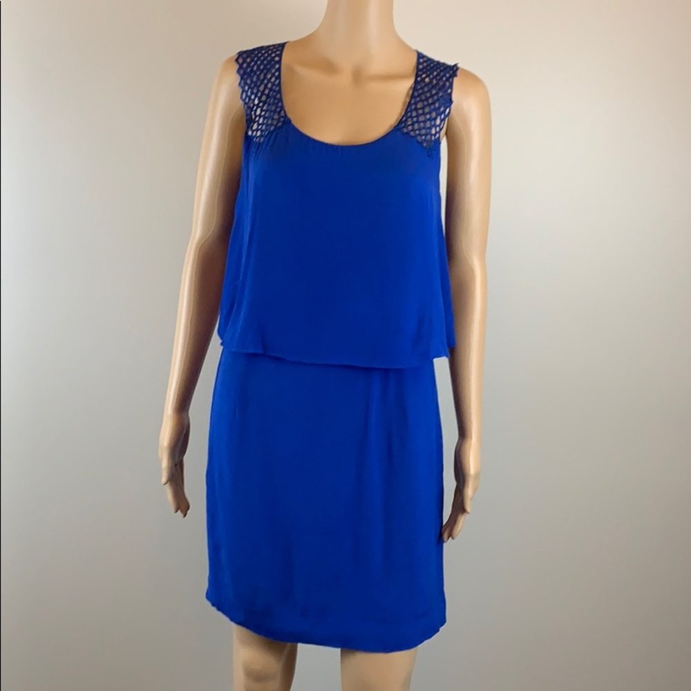 Sandro Paris Blue Open Back Sleeveless Dress
